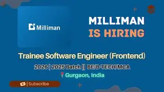 Milliman Hiring Trainee Software Engineer (Frontend) | 5&ndash;6 LPA | 2025 & 2026 Batch skill layer