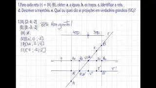 AULA 9 - GEOMETRIA DESCRITIVA - RETAS PARTICULARES - RESOLUÇÃO DE EXERCÍCIOS - ÉPURA