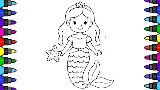 Cute Mermaid Drawing for Kids | Simple & Fun Art Tutorial | 