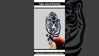 tiger stencil drawing art #shorts #youtubeshorts #shorts