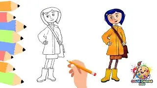 How to draw Coraline | Step-by-step Spooky Art Drawing and Coloring Guide