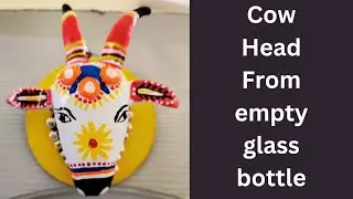 Cow Head 🐮 from empty glass bottle! #cowhead #diy #creative #madhuscreativehub @Madhuscreativehub