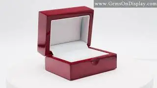 Red Rosewood Dual Jewelry Ring Gift Packaging Boxes, Dome Top - SKU#: HW05