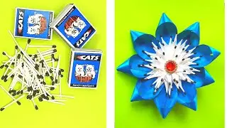 Matchbox Craft / Match stick Art and Craft Idea/ Easy and Simple Wall Decor/ Flower Making