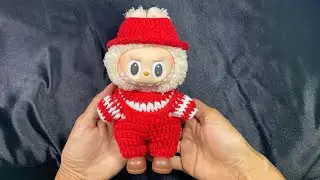 Crochet Noel outfit for LaBuBu 17cm/Crochet clothes for LaBuBu/DIY/Handmade/Cute