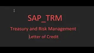 SAP_TRM  -  How to Create Letter of Credit - FTR_CREATE