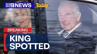 King Charles spotted for first time after Prince Harry reunion | 9 News Australia