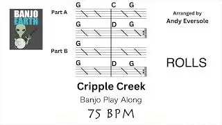 Cripple Creek 75 BPM Banjo Play Along G