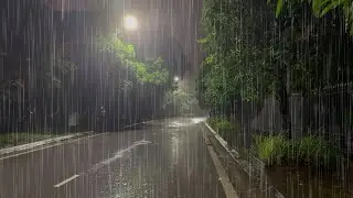 Heavy Rain on Empty Street at Night &ndash; Deep Sleep, Insomnia Relief & Relaxation