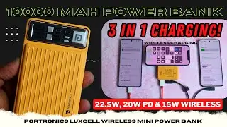 Обзор внешнего аккумулятора Portronics Power Bank 10000 мАч | Luxcell Wireless Mini Power Bank