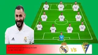 Real Madrid Vs Cadiz Predicted Lineup| Real Madrid Prediksi Lineup Vs Cadiz