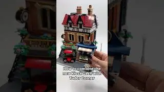 How to add the new LEGO Corner Kiosk GWP to your Tudor Corner 🏠📰 #legomodular #newlego