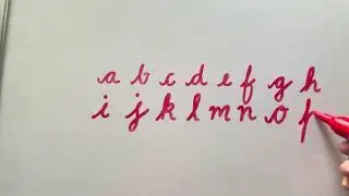Cursive handwriting small letter a to z writing practice for beginners                            