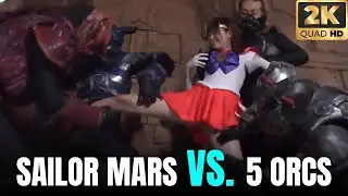 [Super Sentai highlight] Sailor Mars vs. 5 Orcs #supersentaiseries #gaoranger #powerrangers