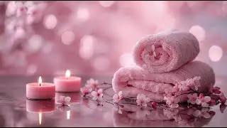 Soft Pink Spa Ambience ✨ Relaxing Music with Candlelight & Flowers for Sleep, Stress Relief