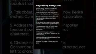 Why Intimacy Slowly Fades and How To Fix it #relationshipadvise