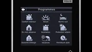 Programmer volet roulant en Io sur t&eacute;l&eacute;commande tactile velux en Io