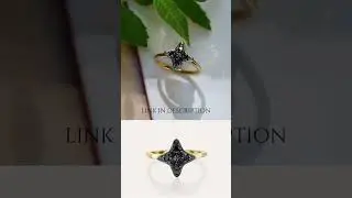 Cassiopeia Star-Shaped Ring With Stunning Black Diamonds