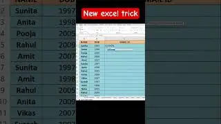 MS Excel Me Name + DOB Se Email ID Kaise Banaye 🔥 | Excel Short Trick #exceltricks #viral #exceltips