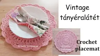 48. Crochet placemat | Vintage placemat | English pattern | Horgolt tányéralátét | Vintage