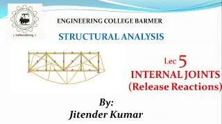 Structural Analysis || Lec 5 || Civil Engineering || Internal joints || By Jitender Kumar