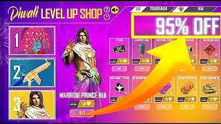 Diwali level up Shop event free fire 🔥I got 95% off in diwali level up events 😱 Elite pass,gloo wall