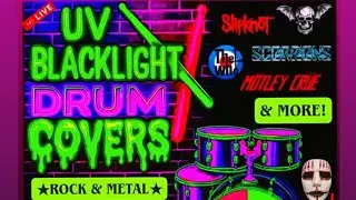LIVE🔴 DRUM COVERS on BLACKLIGHT GLOW KIT! ALL GENRES&Era 60s 70s 80s 90s 00s 10s+ 🎵RANDOM SHUFFLED