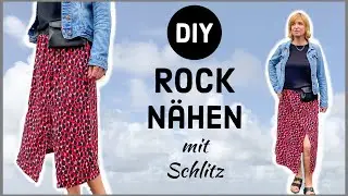 DIY Rock für den Sommer nähen, mit Schlitz, schnell und einfach, auch für Anfänger