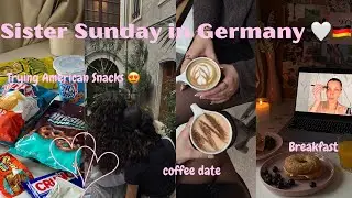 Sister Sunday in Germany🇩🇪👯‍♀️|trying American Snacks ,brunch,coffee shops دوزو معانا نهار فألمانيا 