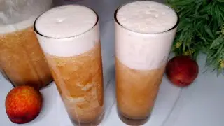 عصير الخوخ الطبيعي(راني) باألذ مذاق وأحلي من الجاهز بمراحل رهييييب 👌💯 #عصير_الخوخ
