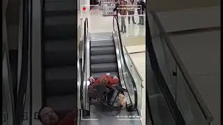 Runaway Machine & Wheelchair Chaos on Mall Escalator