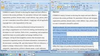 Word 2007: How to place two documents side by side to compare manually