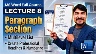 Lecture 8 - Multilevel List | Create Professional Headings & Numbering | MS Word