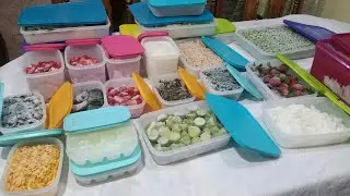 تفريزات شهر #رمضان وعرض لاستخدام علب فريزر#تابروير بناء على رغبات المتابعين الحلويين# مع_ دوللى_احلى