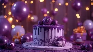 Happy birthday song| happy birthday to you song| dark purple and white cake