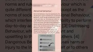 Abnormal behaviour and it's four  types #class12th #psychology #isc #study