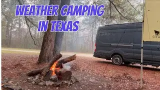 Rain and Cold moving in while camping national forest in Texas