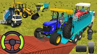 Drive JCB and Unloading Stone From Dumper in Game🔥#tractor #jcb #dumper #dumptruck #gamingvideos 