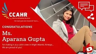 CCAHR trainee Ms. Aparana Gupta gets success in Virgin Atlantic Airways interviews