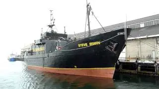 Sea Shepherd ships Steve Irwin and Bob Barker docked in Hobart after raids