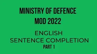 MOD 2022 Screening Test|  Ministry of Defence Jobs 2022 English MCQs sentence completion part 1