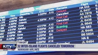 Hawaiian Airlines cancels 32 interisland flights on Friday
