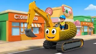 Nursery Rhyme Remix 🚜 Wheels on the Excavator Song for Kids