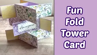 Tower Card Tutorial/Fun Fold Tower Block Card/ Fun Fold Interactive Tower Tab Card