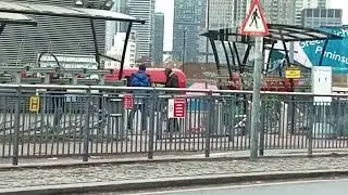 (THE RAREST THING I SAW!) Wright GB Kite & Wright Electroliner on DLR replacement at North Greenwich