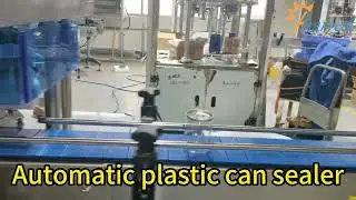 Fully auto plastic container crimper equipment, automatic servo easy open lid closer