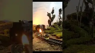 TRAIN HITTING THE GLASS BALL WITH FIRE 🔥 - Crash Test