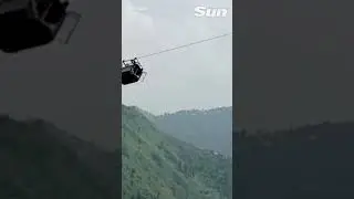 Trapped cable car passenger RESCUED during intense helicopter operation in Pakistan #shorts