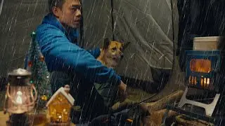 Camping in Heavy Rain with My Dog | Massive Naturehike Hot Tent