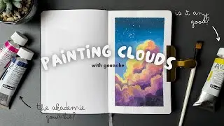 How to paint clouds with gouache - swatching the Schminke Akademie gouache
